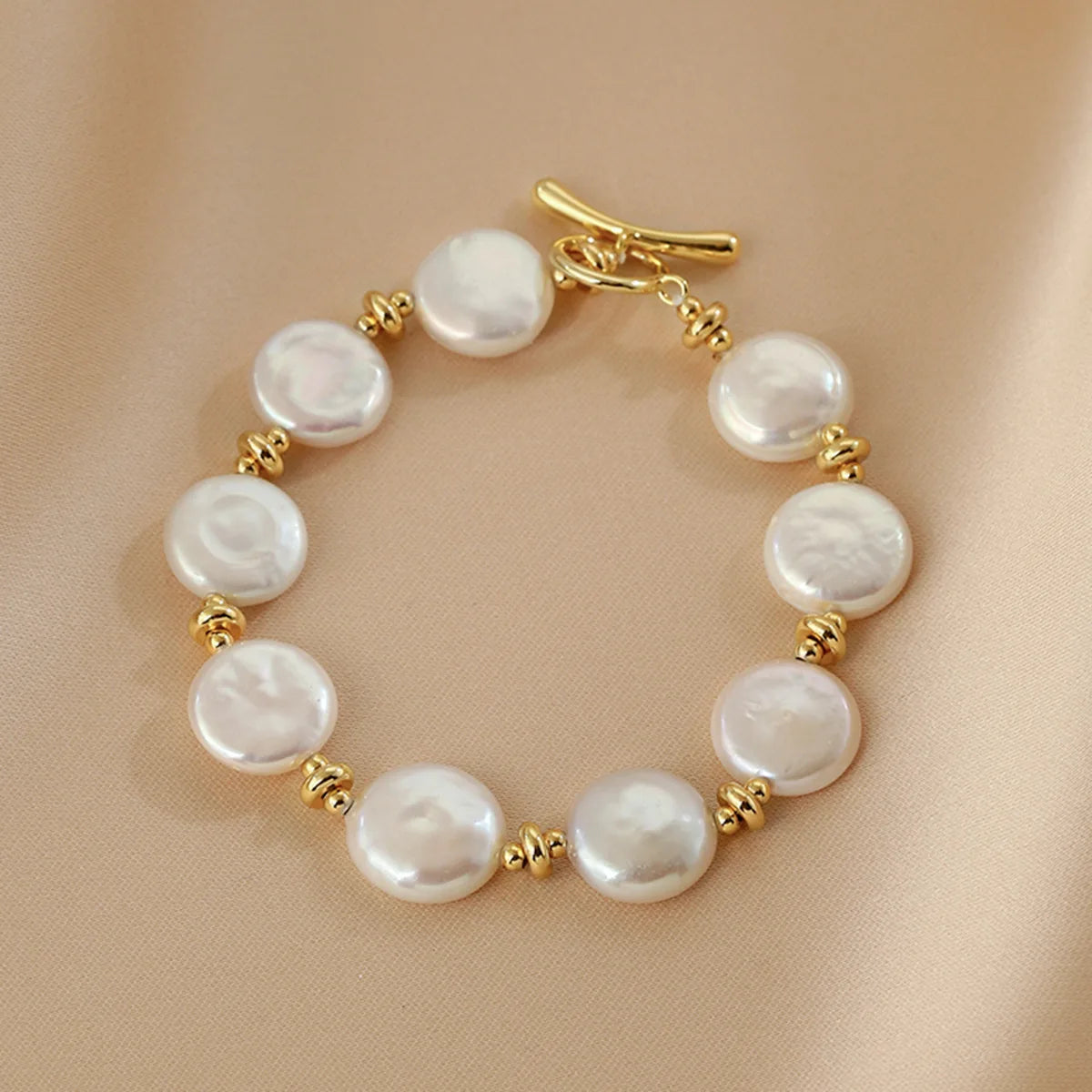 Super High Quality Natural Baroque Button Freshwater Pearl 14K Gold Filled Female Beads Chain Bracelet Jewelry For Women Gifts