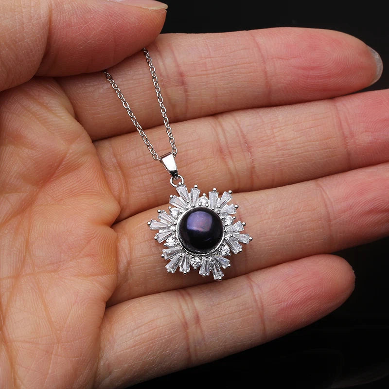 Real Freshwater Natural Pearl Set 925 Sterling Silver