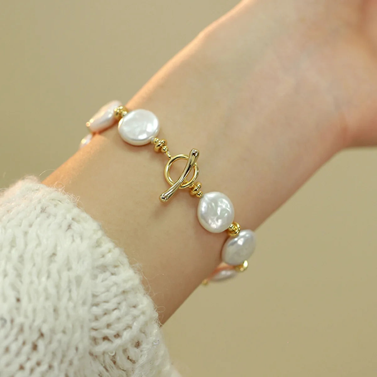 Super High Quality Natural Baroque Button Freshwater Pearl 14K Gold Filled Female Beads Chain Bracelet Jewelry For Women Gifts