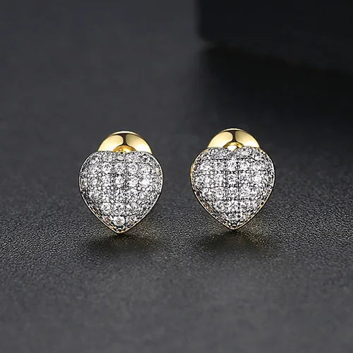 Elegant Small Hip Hop Round Stud Earrings Korean Style AAA Black/White Cubic Zircon Fashion Jewelry for Men/women