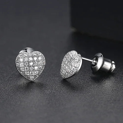 Elegant Small Hip Hop Round Stud Earrings Korean Style AAA Black/White Cubic Zircon Fashion Jewelry for Men/women