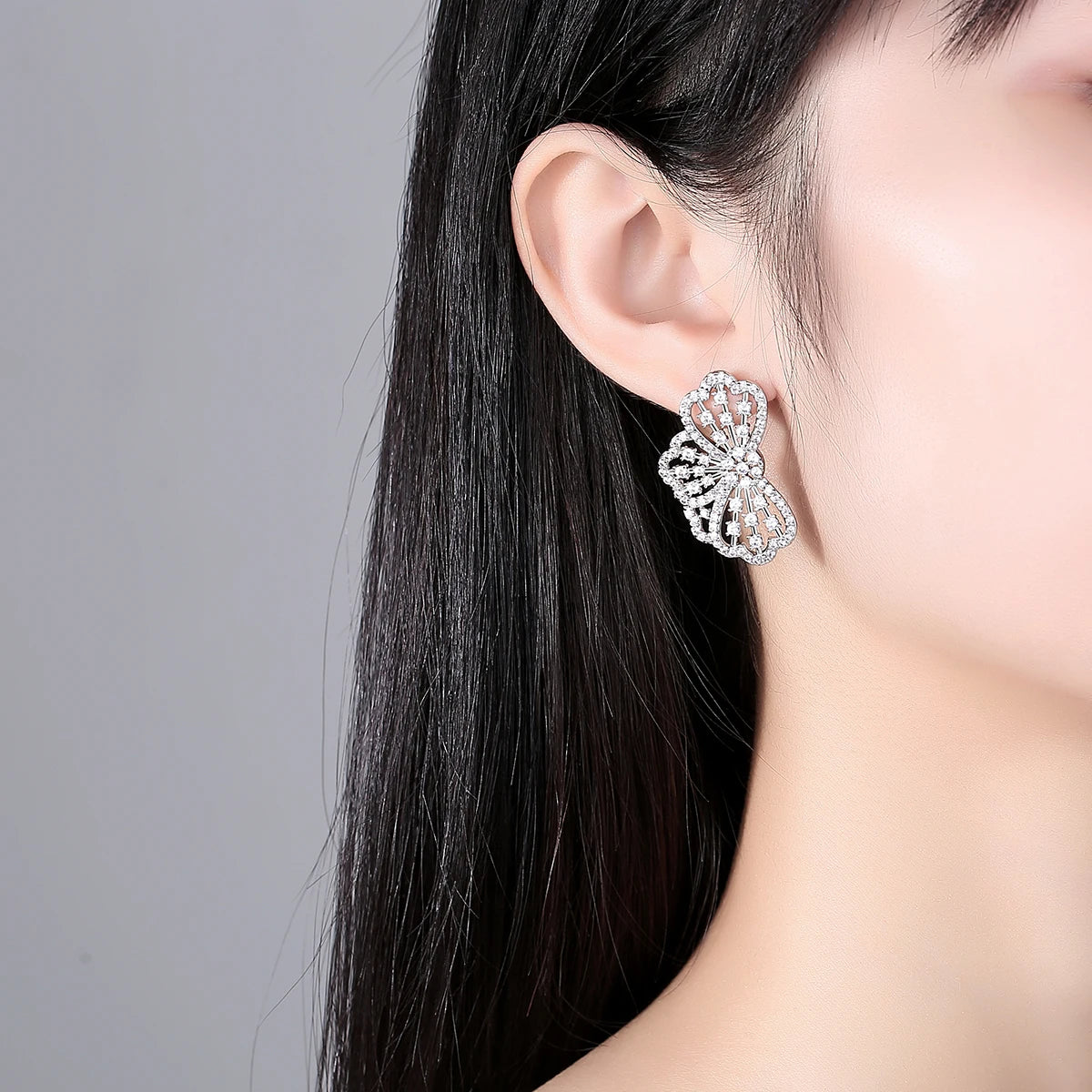 Luxury Big Clear Flower CZ Earring Cubic Zirconia Gorgeous New Trend Unique Drop Earrings for Woman Wedding Party Gift