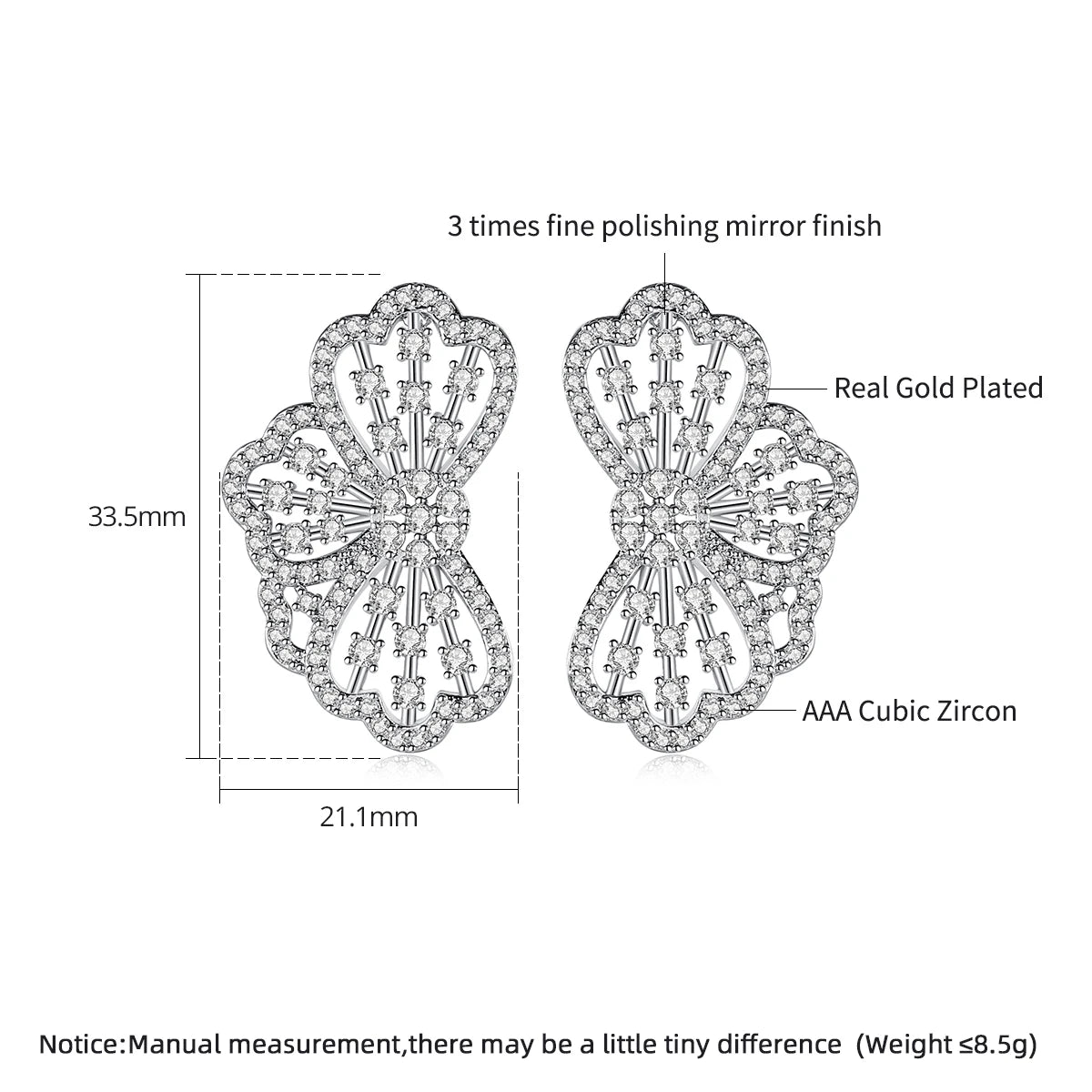 Luxury Big Clear Flower CZ Earring Cubic Zirconia Gorgeous New Trend Unique Drop Earrings for Woman Wedding Party Gift