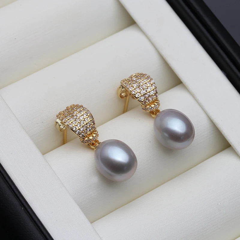 Cute Pearl Earrings For Women,Natural Freshwater Pearl Earrings