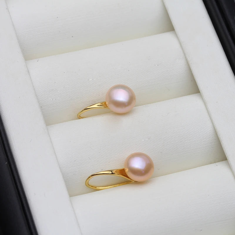 Natural Pearl Earrings, Cute Gold Plated Freshwater Pearl Earrings