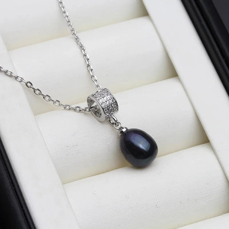 Pearl Pendant  Real Cultured Natural Fresh water 925 Silver Pearl Pendant Jewelry