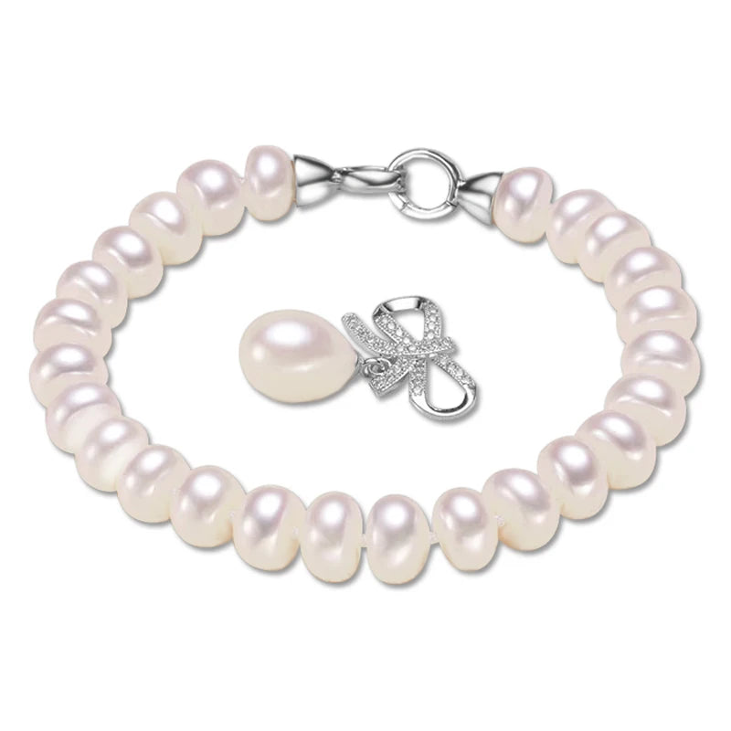 Freshwater Pearl Bracelet for Women,Real Natural Pearl Bracelets 925 Silver  Top Quality