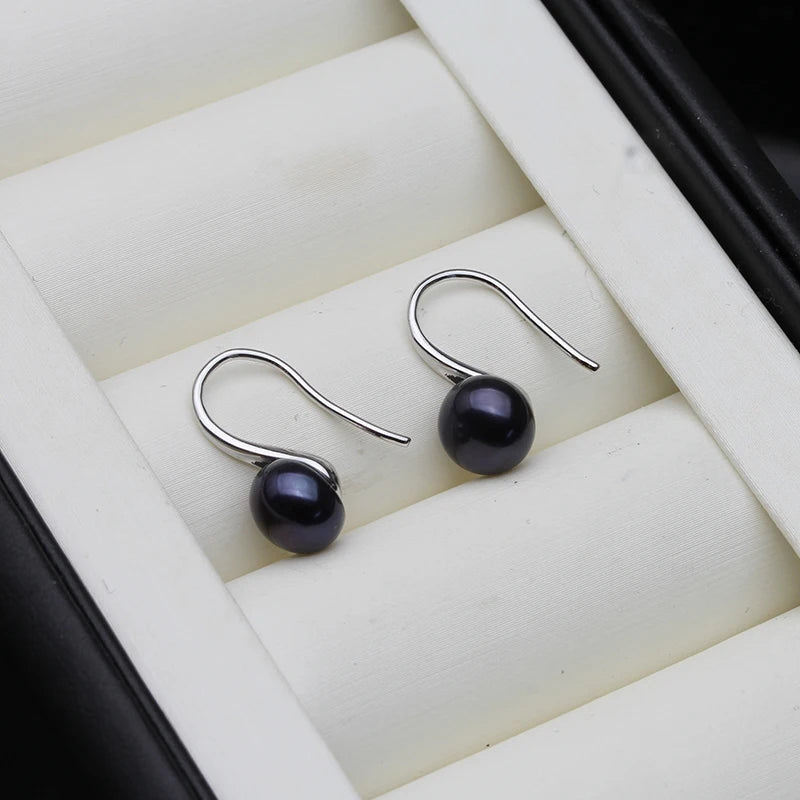 Natural pearl earrings freshwater cultured pearl earring jewelry 925 sterling silver earrings