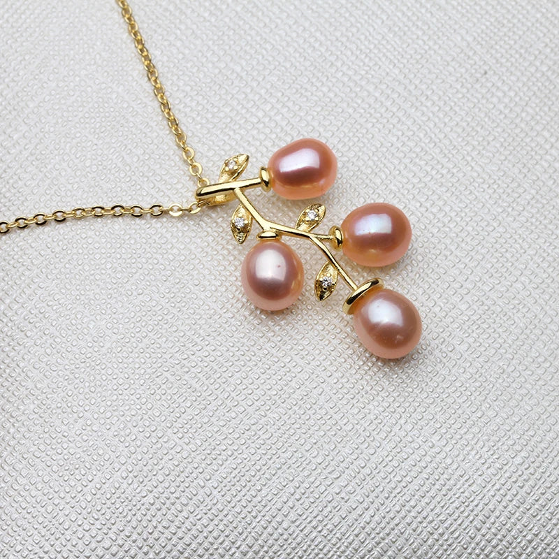 Gold Plated Pearl Pendants Jewelry Natural Fresh water Pendant with Pearls