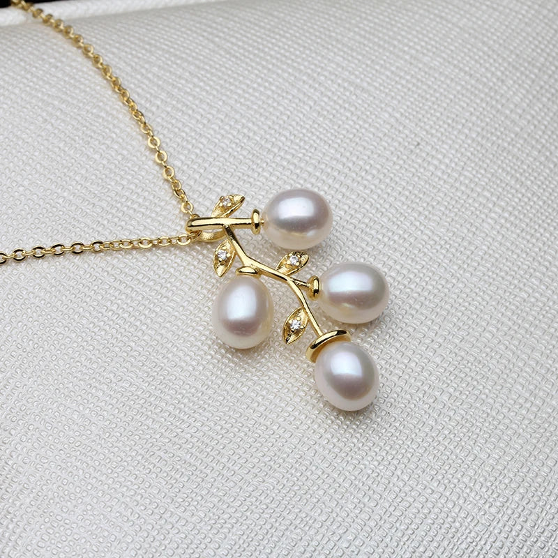 Gold Plated Pearl Pendants Jewelry Natural Fresh water Pendant with Pearls