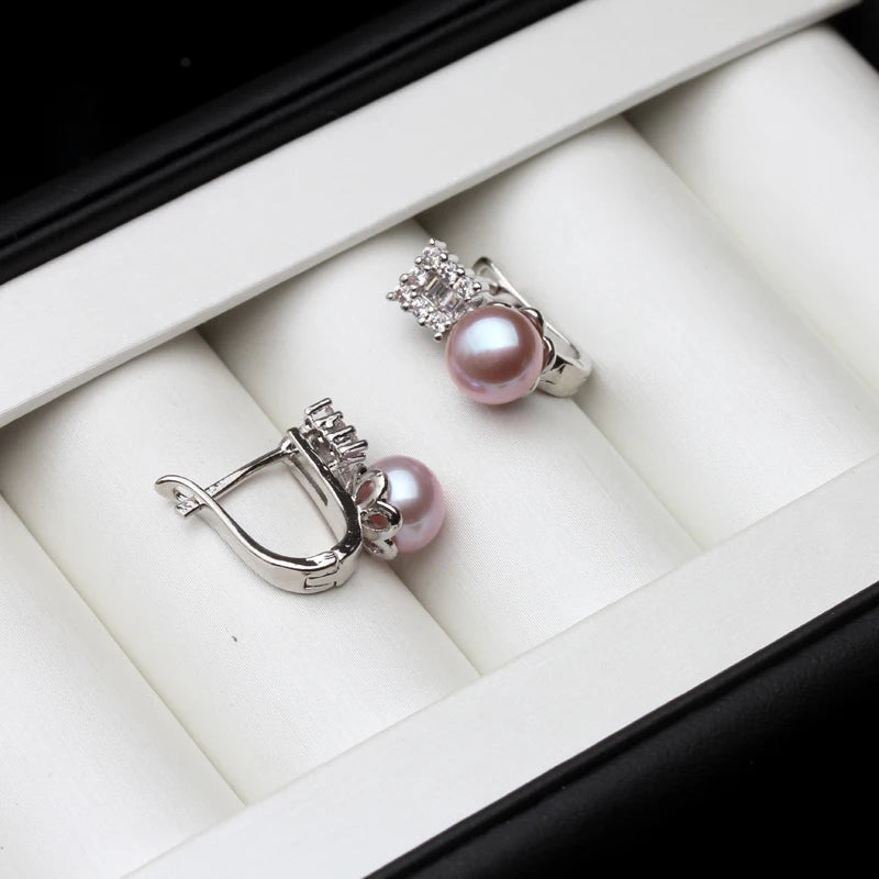 925 Sterling Silve Clip ons Earrings Real Natural Freshwater pearl