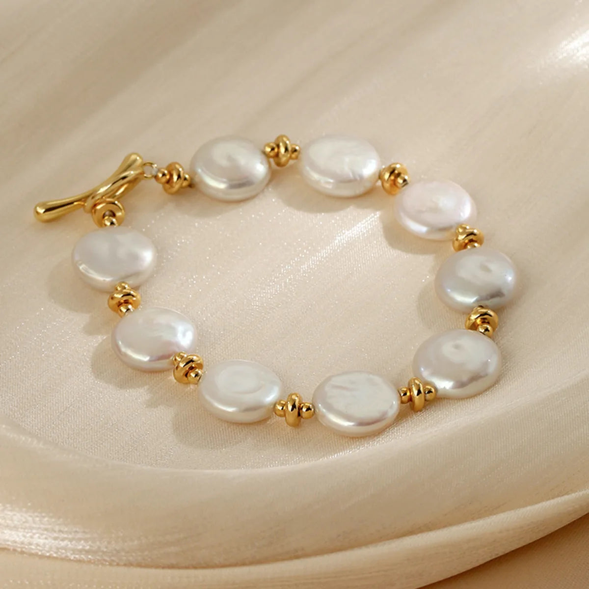 Super High Quality Natural Baroque Button Freshwater Pearl 14K Gold Filled Female Beads Chain Bracelet Jewelry For Women Gifts