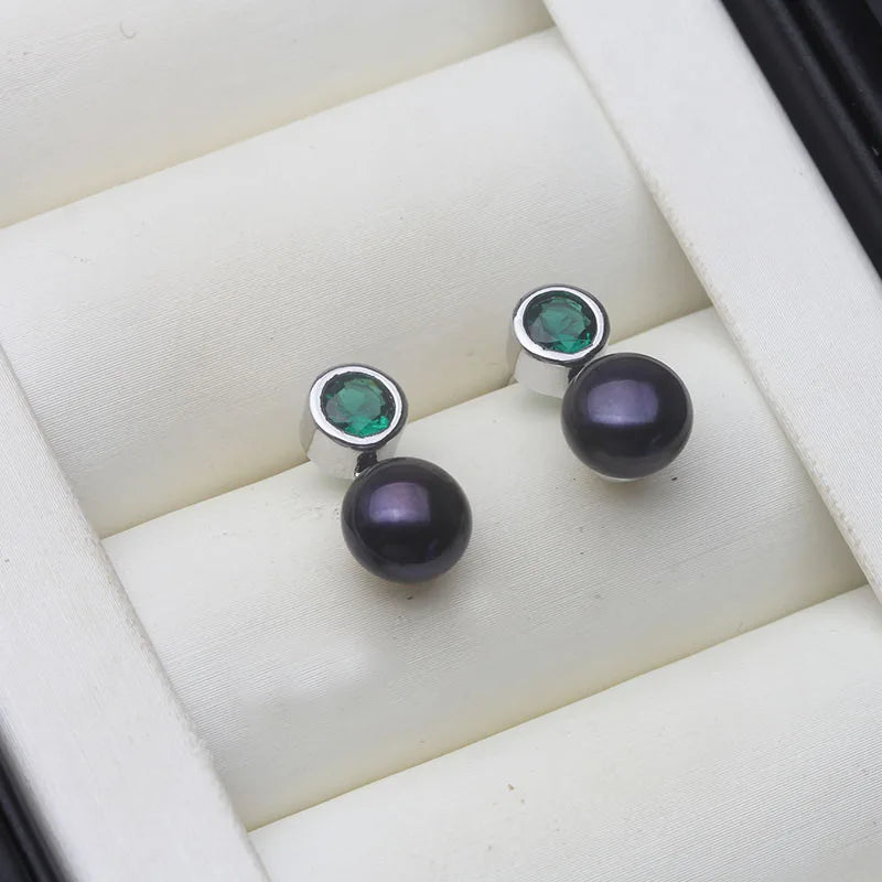 Genuine Silver 925 Stud Earrings Pearl Natural Fresh Water Mini Pearl Earrings