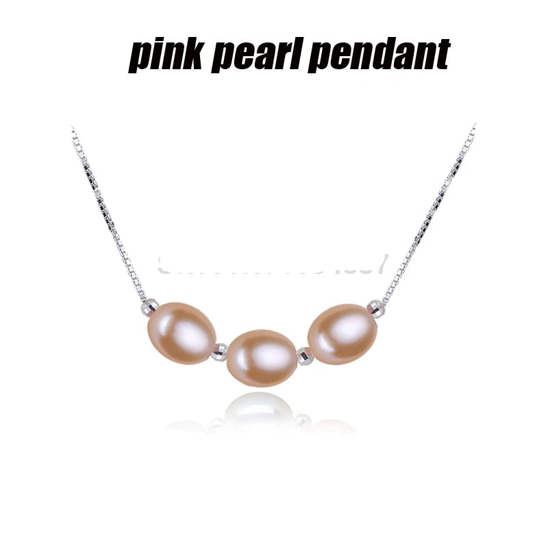 Real Natural Fresh water Pearl Pendant 925 Women, Silver Pearl Jewelry Pendant