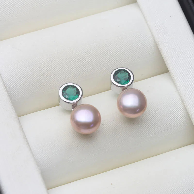 Genuine Silver 925 Stud Earrings Pearl Natural Fresh Water Mini Pearl Earrings