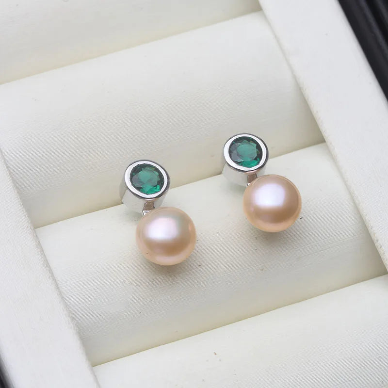 Genuine Silver 925 Stud Earrings Pearl Natural Fresh Water Mini Pearl Earrings