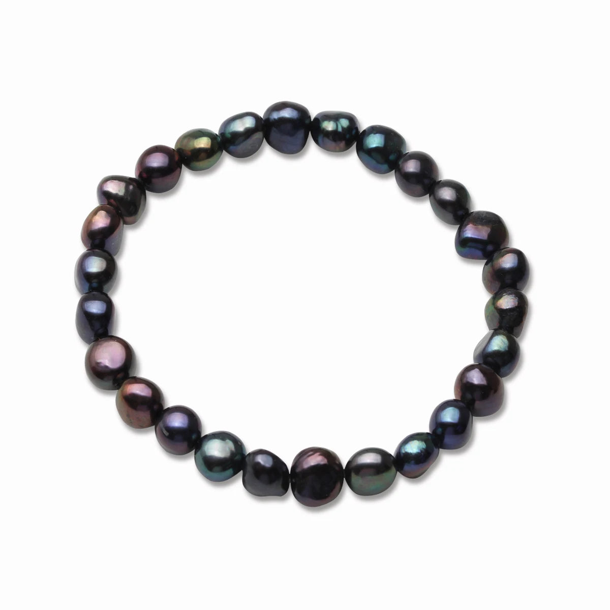 Real Freshwater Baroque Wide Pearl Elastic Bracelet,Large Pearl Jewelry Bracelet Adjustable