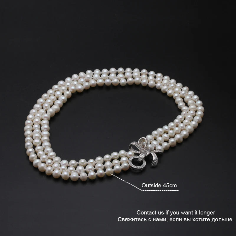 Bead Pearls For Necklaces,Real Natural Freshwater Pearl Necklace Layered