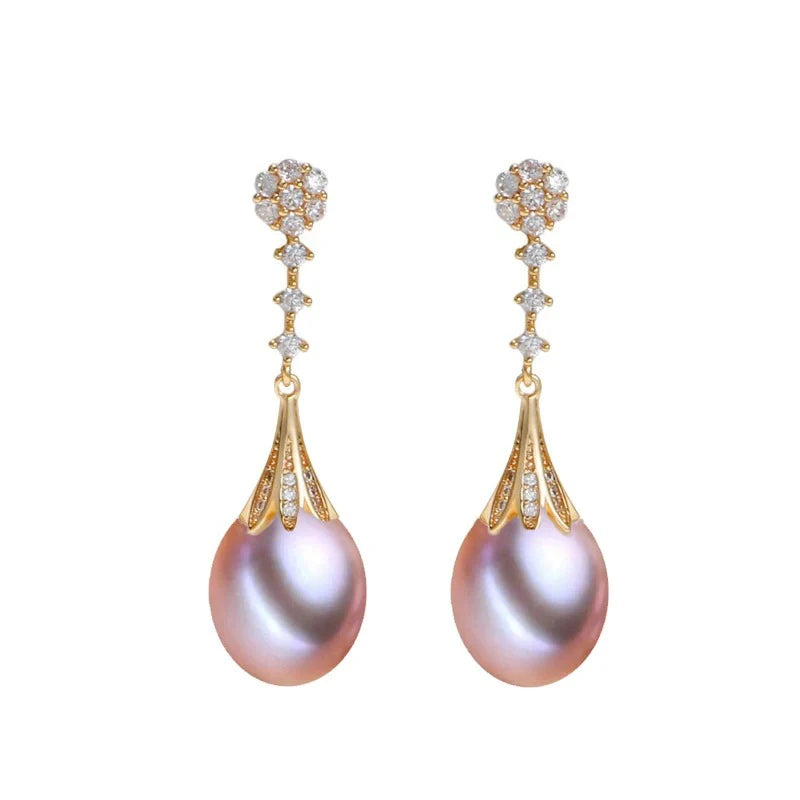 Real Freshwater Natural Pearl Drop Earrings