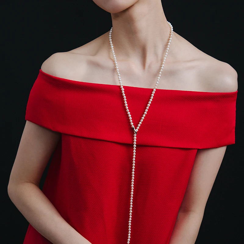 Genuine Natural Freshwater Small Pearl Necklace for Women 925 Silver Lock Top Quality