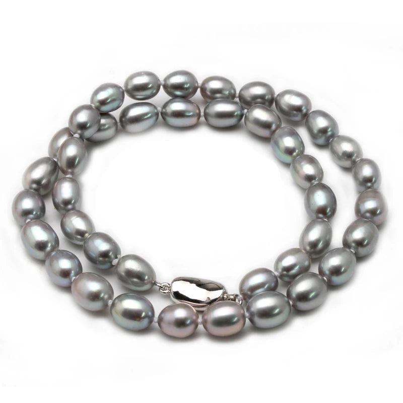 Natural Freshwater Pearl Necklace Strand for Women Good Luster Pearl Beaded Chocker