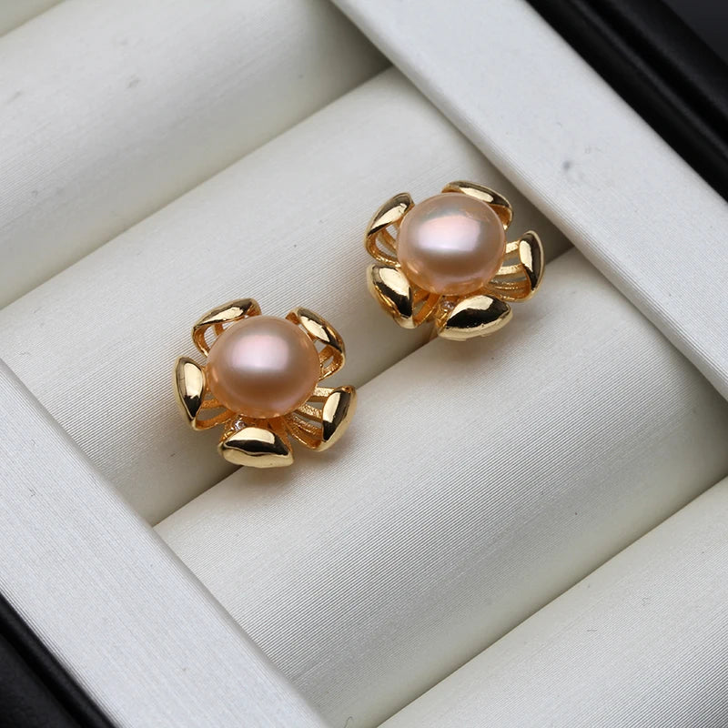 Real Cultured Freshwater Pearl Earring 925 Silver