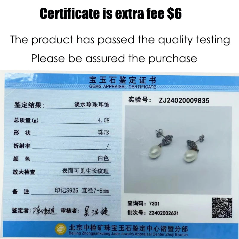 Vintage 925 Sterling Silver Flower Natural Freshwater Pearl Earrings