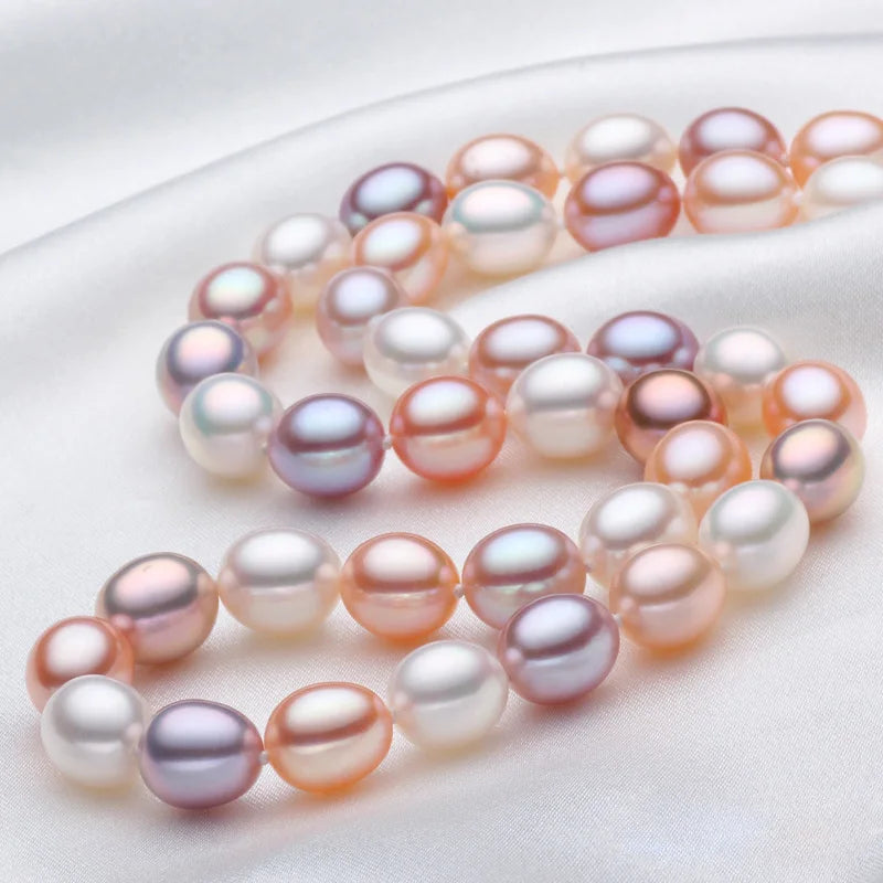 Freshwater Multicolor Pearl Necklace for Girls,Wedding Natural  Pearl Choker Necklaces