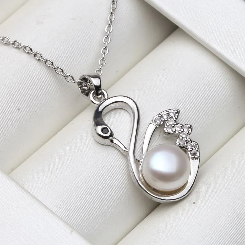 Beautiful 925 Silver Pearl Pendant For Women,Real Cultured Natural Freshwater Pearl Pendant