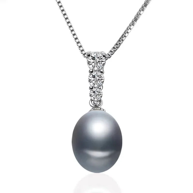 Trend Natural Pearl Pendant For Women,Freshwater 925 Silver Pearl