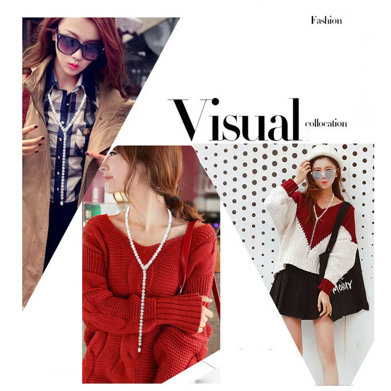 Real Natural Long Pearl Necklace For Women,Wedding Fresh Water Pearl Necklaces