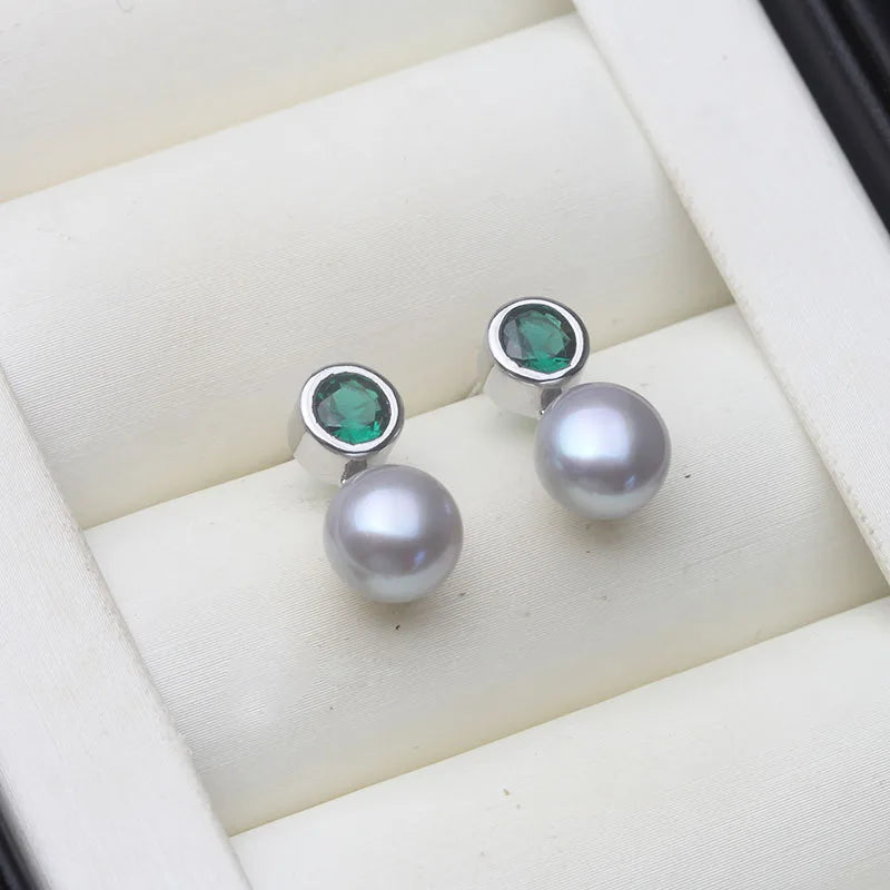 Genuine Silver 925 Stud Earrings Pearl Natural Fresh Water Mini Pearl Earrings