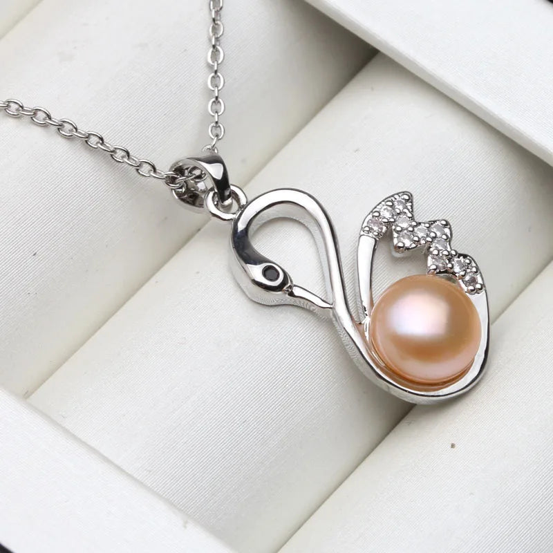 Beautiful 925 Silver Pearl Pendant For Women,Real Cultured Natural Freshwater Pearl Pendant