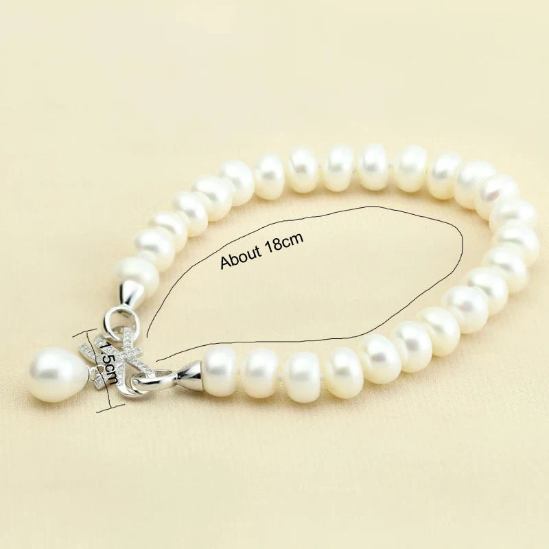 Freshwater Pearl Bracelet for Women,Real Natural Pearl Bracelets 925 Silver  Top Quality