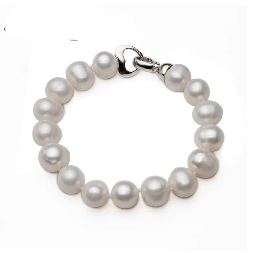 100% Real Natural Near Round Pearl Bracelet for Women, Freshwater Pearl