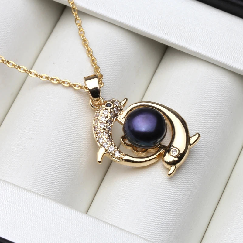 Real Natural Freshwater Pearl Pendant On The Neck,Gold Plated Cultured Gold Plated Pearl Pendant