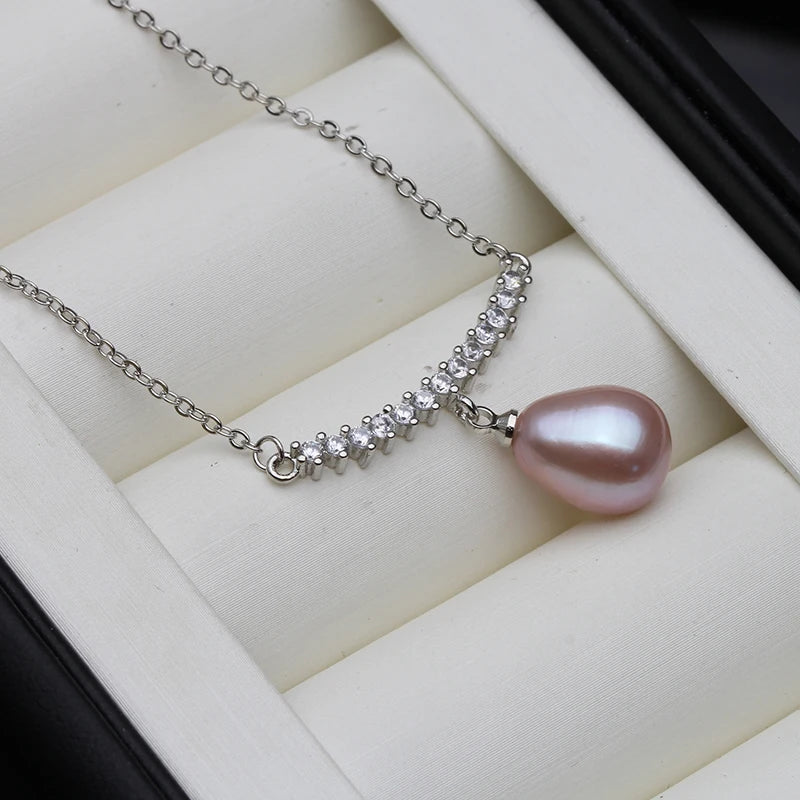 Trend Natural Freshwater Pearl Pendant for Women,Silver Pearl Jewelry Pendant 925