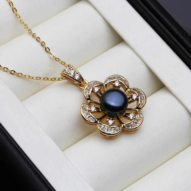 Real Freshwater Natural Pearl Pendant For Woman,Gold Plated Pearl Necklace