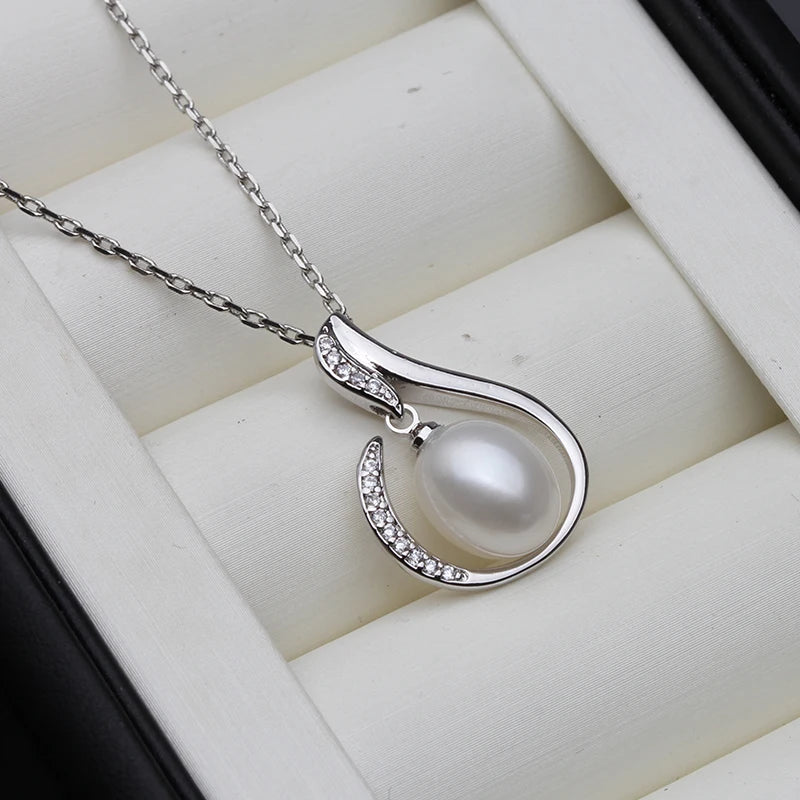 Freshwater Natural Pearl Necklace For Women,925 Sterling Silver