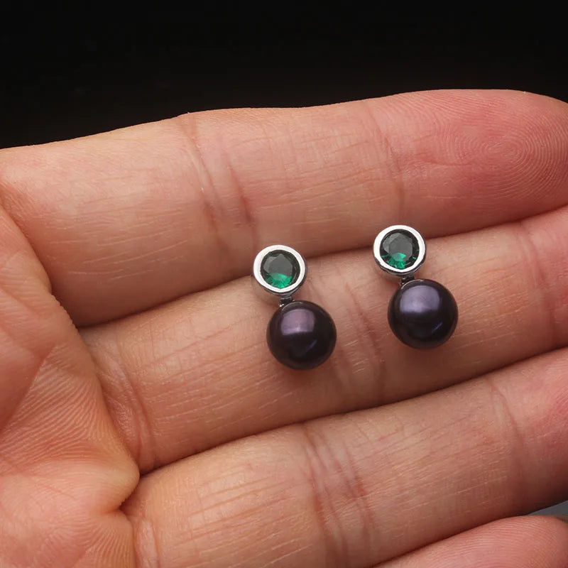 Genuine Silver 925 Stud Earrings Pearl Natural Fresh Water Mini Pearl Earrings