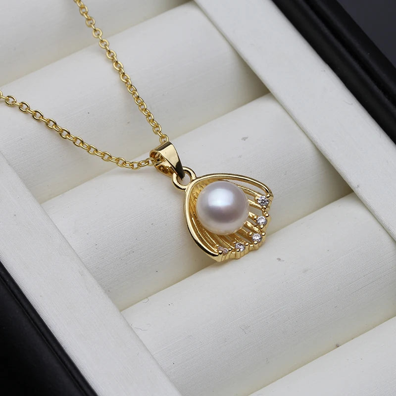 Classic Flower Freshwater Pearl Pendant Natural Pearl Pendants