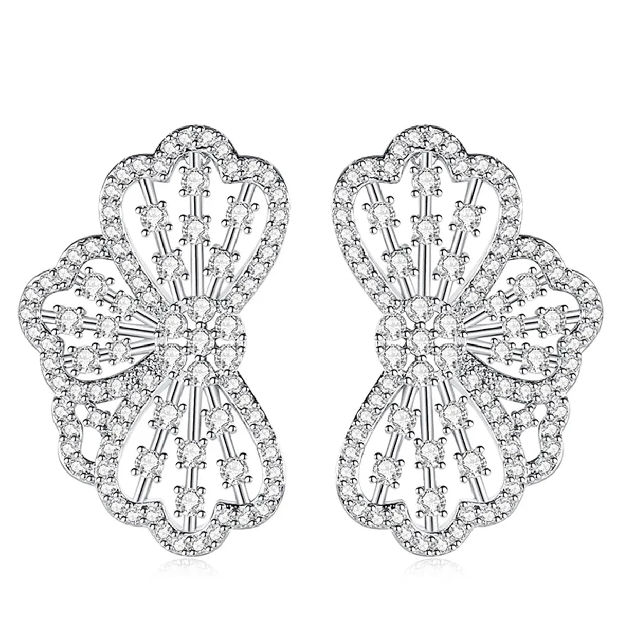 Luxury Big Clear Flower CZ Earring Cubic Zirconia Gorgeous New Trend Unique Drop Earrings for Woman Wedding Party Gift