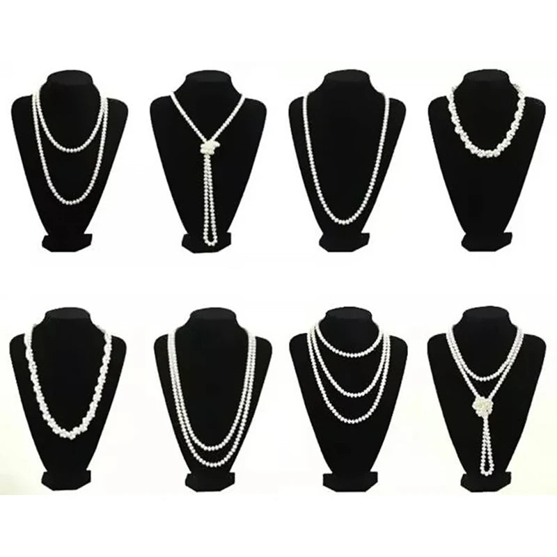 Pearl Necklace Long Woman,Vintage Round Natural Freshwater Pearl Sweat Necklace