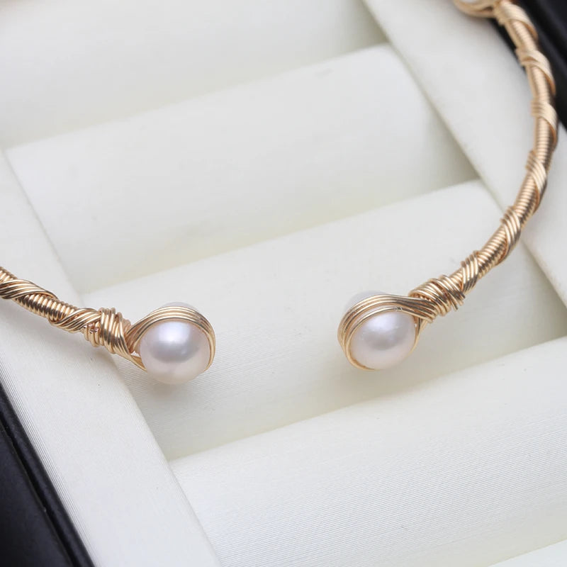 Real Freshwater Pearl Bracelet, Vintage Natural Pearl Bracelets Adjustable