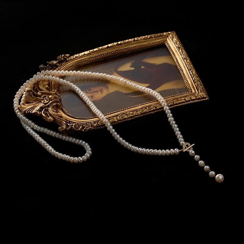 Freshwater Natural Long Pearl Necklace For Women,Wedding Pearl Pendant Necklace  85cm