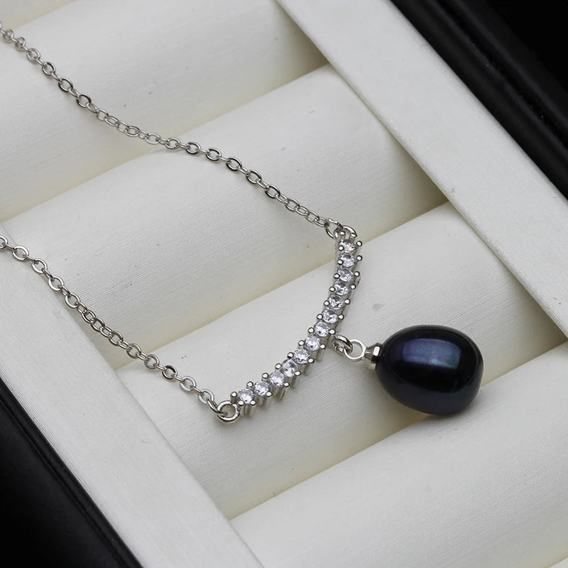 Trend Natural Freshwater Pearl Pendant for Women,Silver Pearl Jewelry Pendant 925