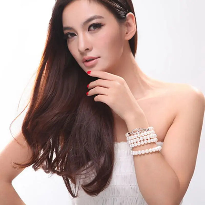 Natural Fresh Water Pearl Pearl Necklace Long For Girls,Bridal Cultured White Pearl Necklace