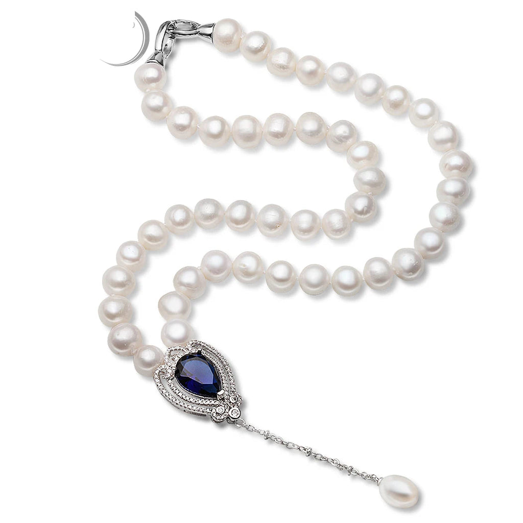 White Real Natural Fresh Water Pearl Heart Necklace For Women,925 Silver Pearl Necklace Choker
