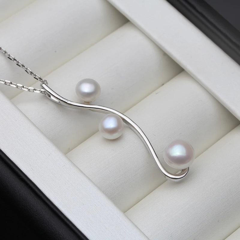 Multi Color Natural Freshwater 925 Silver Pearl Pendant F,Real Pearl Pendant Necklace