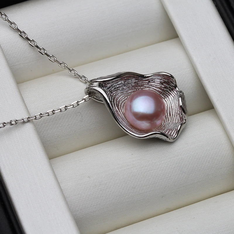 Natural Fresh water Pearl Pendant925 Silver Pearl Necklace 45cm